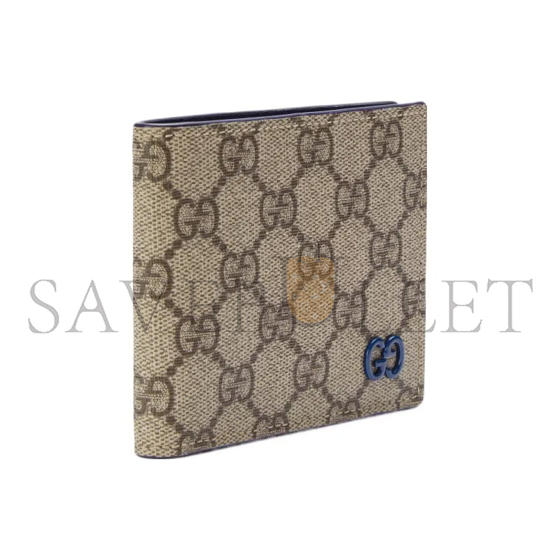 GUCCI BLUE INTERIOR GG BI-FOLD WALLET 768243 (21*9cm)